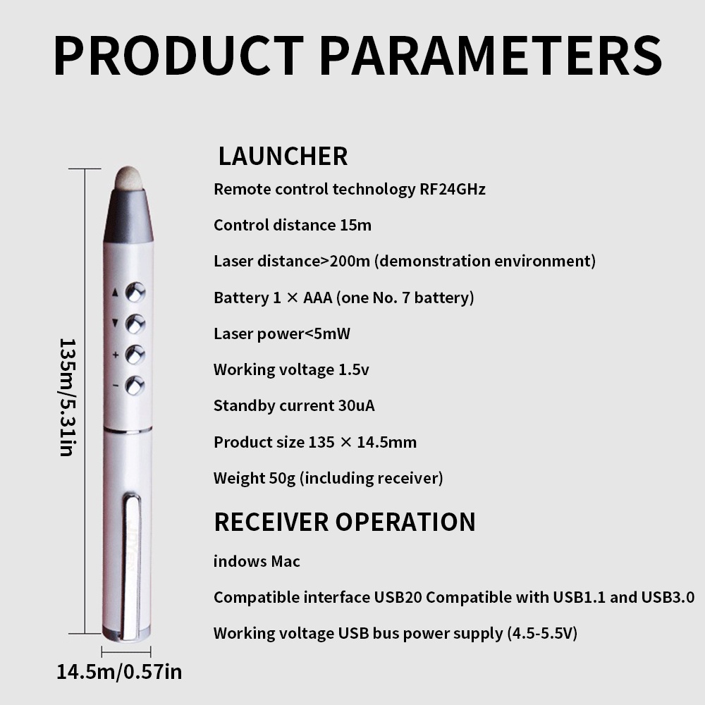 Bút Thuyết Trình Không Dây 2.4GHz Chuyên Dụng