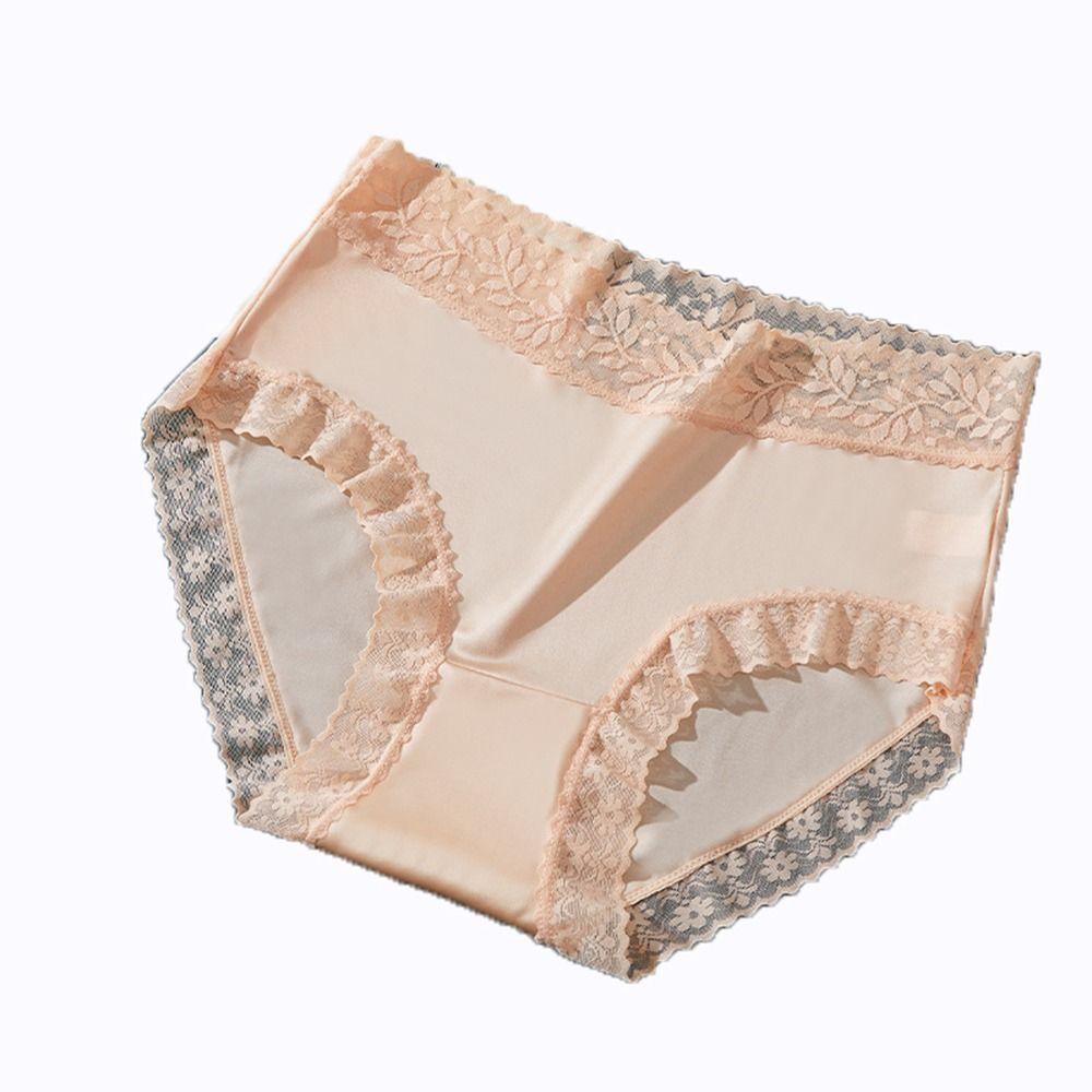 OCEANMAP Quần Lót Lụa Satin Không Đường May Thoải Mái Cho Nữ