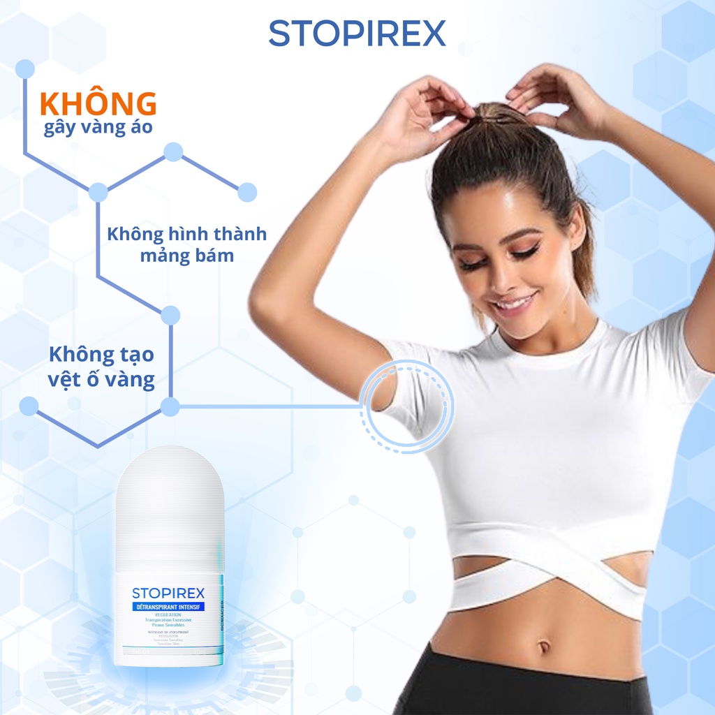 Lăn khử mùi và ngăn tiết mồ hôi không vàng nách áo STOPIREX Transpiration Excessive Dr Chubby