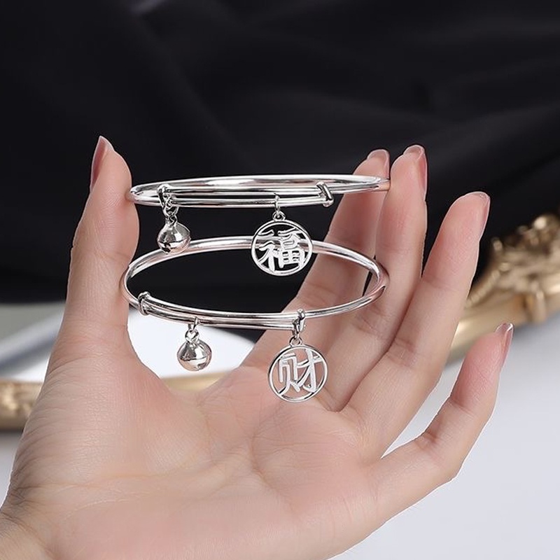 【coffeemate】⚡Vòng tay hai lớp màu bạc hình nơ có thể điều chỉnh kích thước thời trang cho nữ