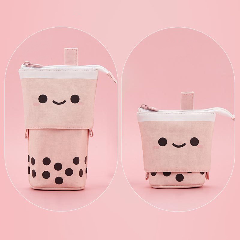 1 Bộ Túi Đựng Bút Hình Ly Trà Sữa Boba Dễ Thương JP5