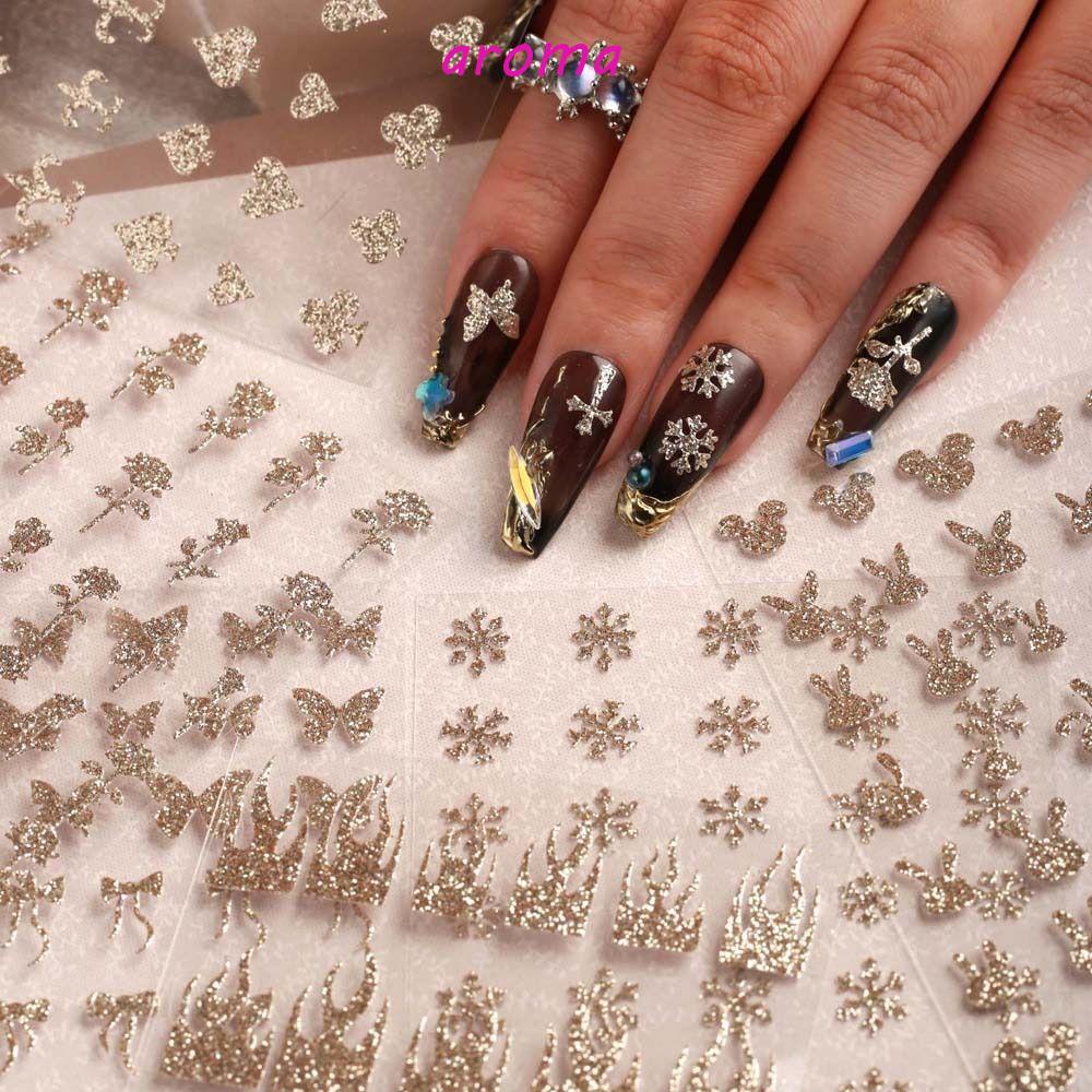 Miếng Dán Trang Trí Móng Tay Họa Tiết Hoa Và Bướm Thời Trang Cho Nữ