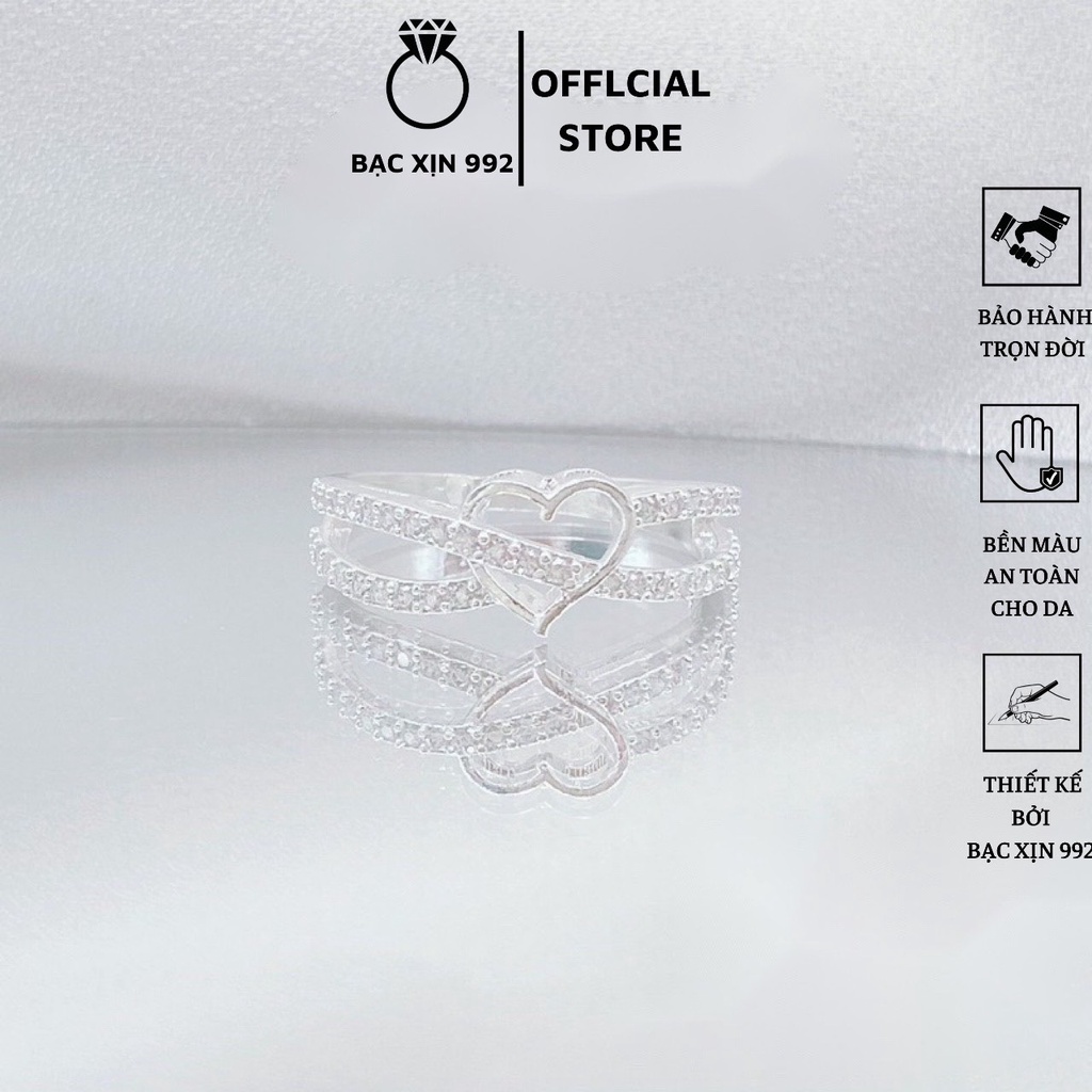 Nhẫn bạc nữ hình tim siêu phẩm mới về