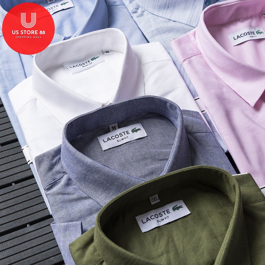 Áo sơ mi nam trơn ngắn tay đẹp LC màu hồng, vải oxford cao cấp, ít nhăn, phong cách trẻ trung, năng động