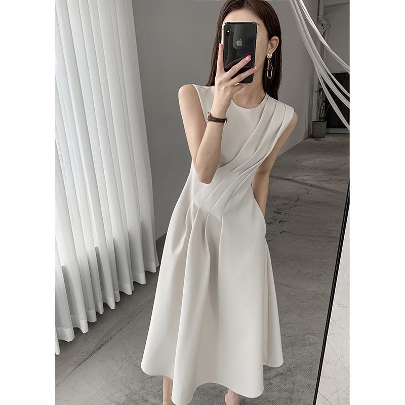 Đầm Dài Không Tay Eo Hẹp Phong Cách Pháp Cổ Điển Thời Trang Mùa Hè Dành Cho Nữ