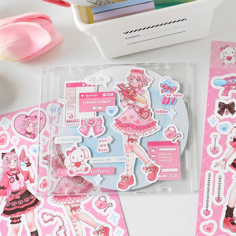 Idako Nhãn dán phim câm Barbie thiên thần loạt cô gái ngọt ngào và mát mẻ tài khoản tay domi phong cách 4 phong cách SS467