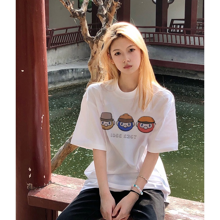 NRVP Áo Thun Tay Ngắn In Hình Thời Trang Đường Phố Hàn Quốc Mới Cho Nữ