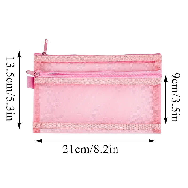 Túi Đựng Bút Bằng Lưới Hai Lớp Trong Suốt Sức Chứa Lớn