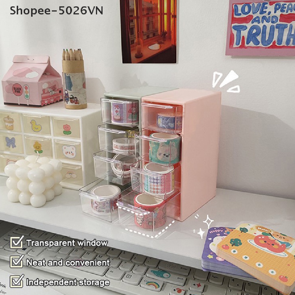 Hộp Đựng Đồ Trang Điểm / Đồ Dùng Để Bàn 4 Tầng Cỡ Nhỏ