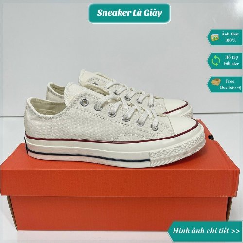 Giày sneaker Converse 1970s Trắng cổ thấp bản đẹp - Fullbox kèm quà tặng A370 Ashe Sneaker
