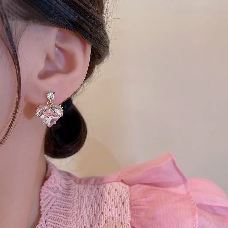 Khuyên Tai Hình Trái Tim 925 Phong Cách Hàn Quốc Đơn Giản Dành Cho Nữ