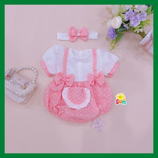 Tặng turban, 4-11kg, bodysuit cho bé gái chất vải thô xốp mềm mát, hàng thiết kế xịn đẹp/ BODY TÚI HỒNG