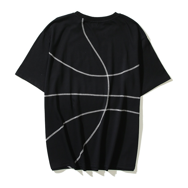 Áo Thun Cotton Tay Ngắn In Họa Tiết Hình Học Plus Size Unisex