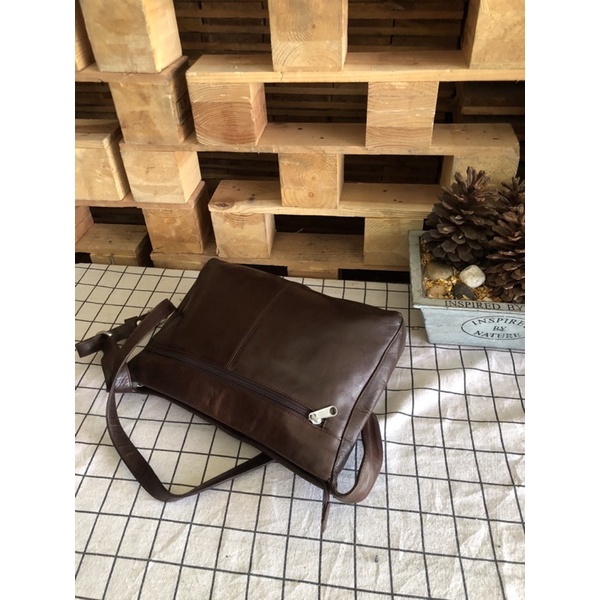 Túi đeo chéo unisex da thật- 2hand