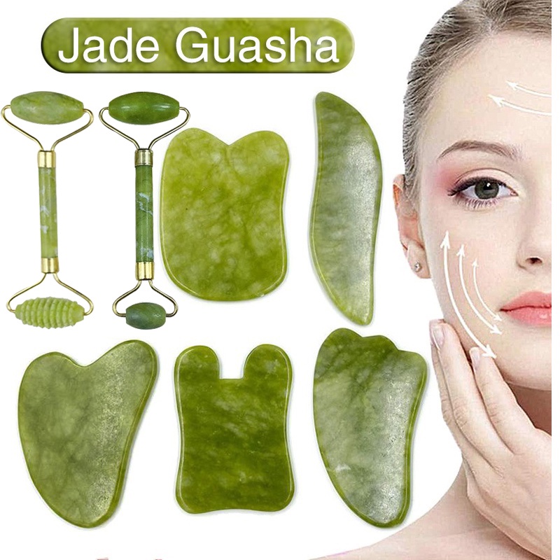 Đá Guasha Tự Nhiên Dùng Mát Xa Nâng Cơ Mặt Và Cổ Chống Nếp Nhăn