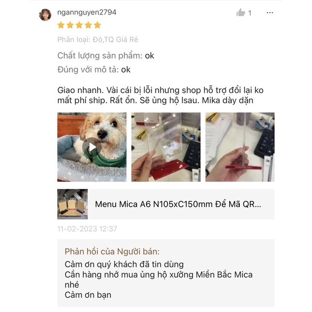 Menu Mica A5 trung quốc giá rẻ - A5 Đài Loan Cao Cấp