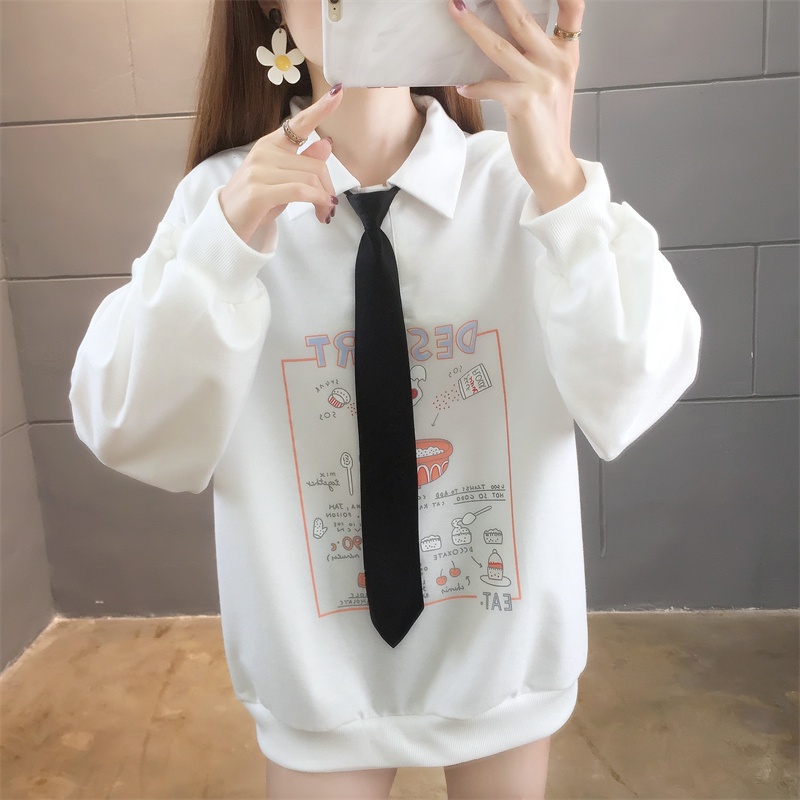 IELGY  Áo sweater Tay Dài Dáng Rộng Cỡ Lớn Thời Trang Cho Nữ