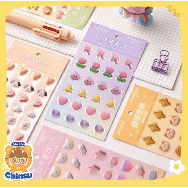 Set 3 Tờ Sticker Cute