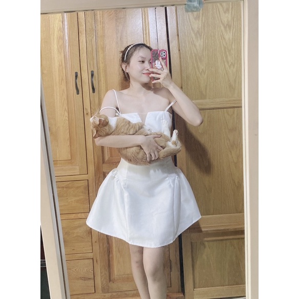 Đầm 2dây xoè dự tiệc đính đá siêu sang TK1187