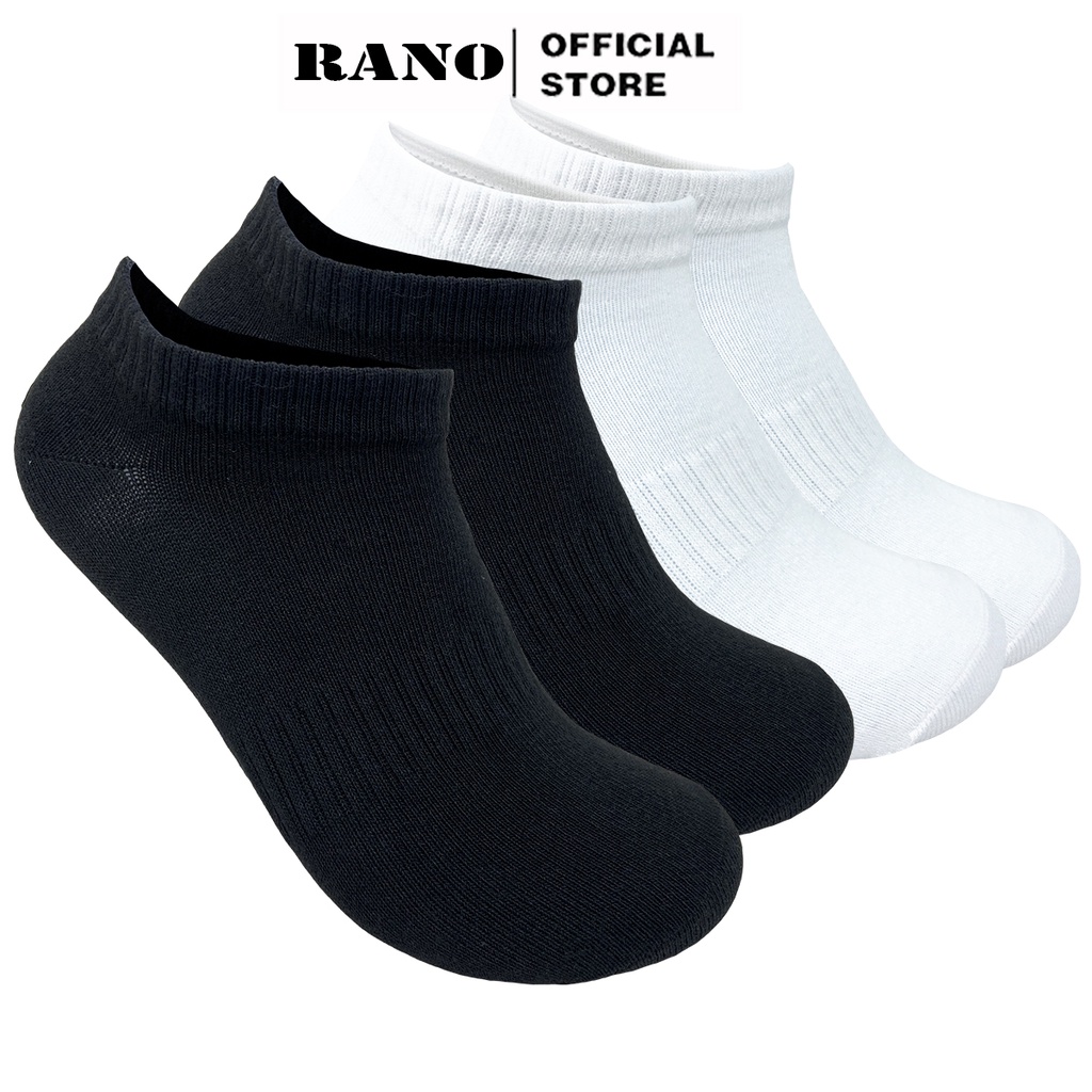 Tất vớ nam nữ cổ thấp trung cao trơn màu đen trắng BAsic Hàng Hiệu RANO Phong Cách Unisex Hàn Quốc TRON_TRUNG