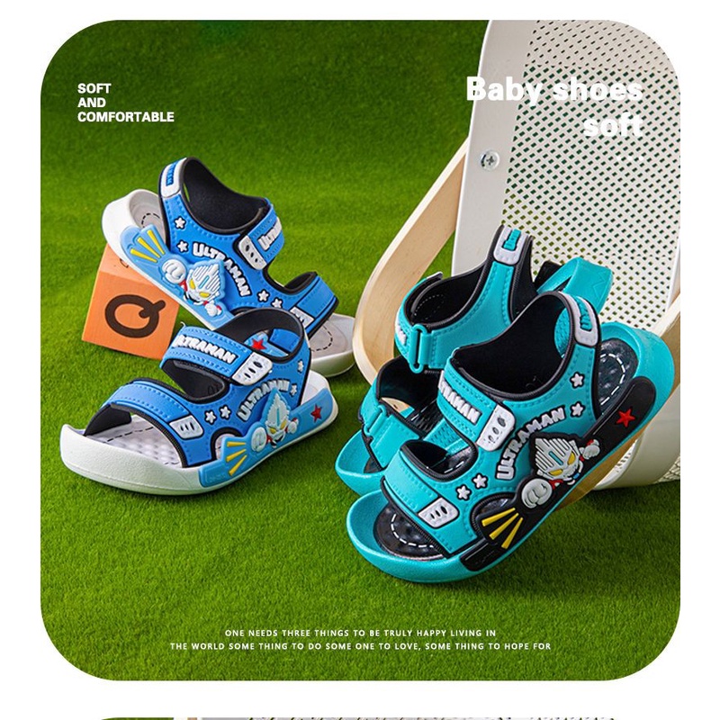 Xăng đan Chống Trượt In Họa Tiết Hoạt Hình Size 24-35 Thời Trang Đi Biển Cho Bé Trai