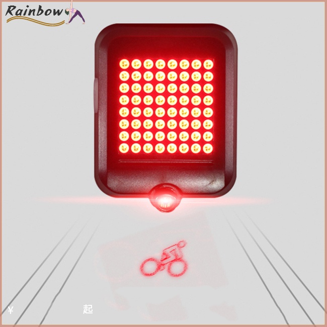 Đèn Led 64 Bóng Tự Động Gắn Đuôi Xe Đạp Có Thể Sạc Lại Bằng Cổng Usb