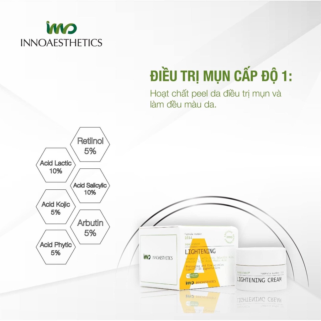 Kem Peel Hoạt Chất Vitamin A Inno-Exfo Lightening 3 ml 5 ml 10 ml