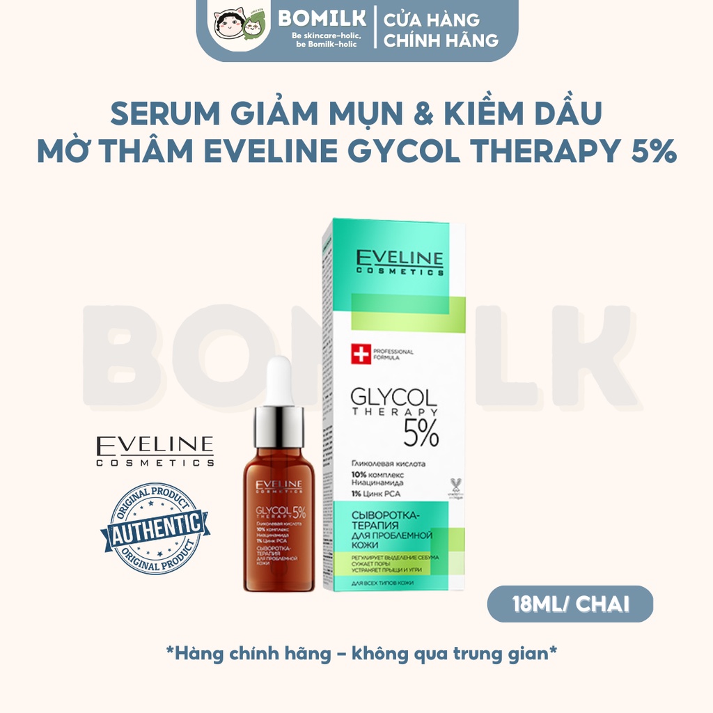 Serum giảm thâm, ngừa mụn Eveline Glycol Therapy 5% - Niacinamide 10% & Zinc 1%