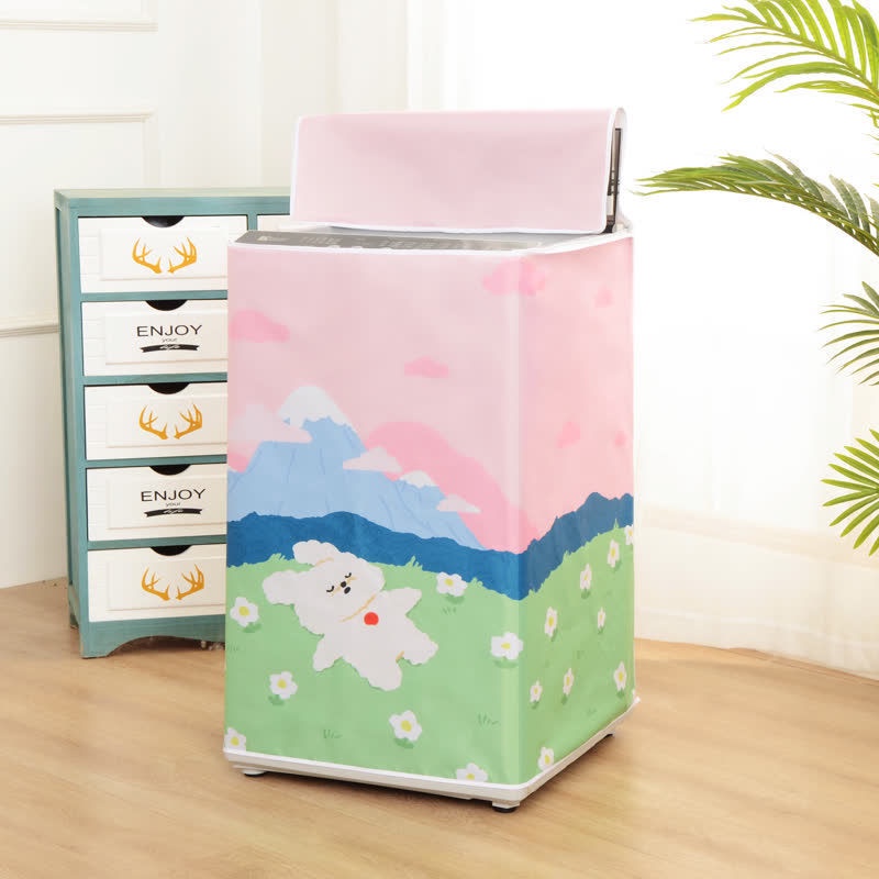 Vỏ Bọc Máy Giặt Vải Oxford Chống Nước Chống Ẩm Chống Bụi In Hình Hoạt Hình Dễ Thương
