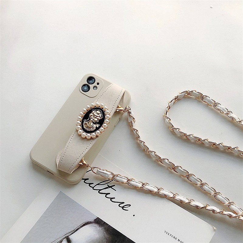 ốp lưng có dây đeo chéo Ốp Điện Thoại Mềm Cao Cấp Có Dây Đeo Chéo Chống Sốc Cho Apple 14 / 13 / 12 / 11 max