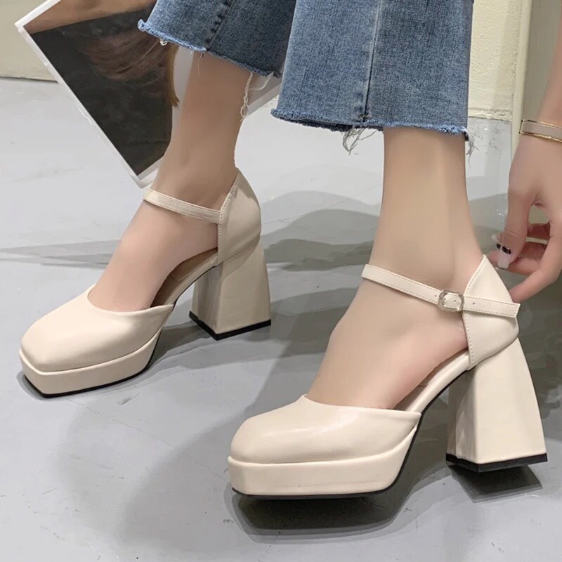 Giày cao gót nữ đế đúp quai cài khóa FAROSA - C13 bít gót trụ cao 9cm cực xinh