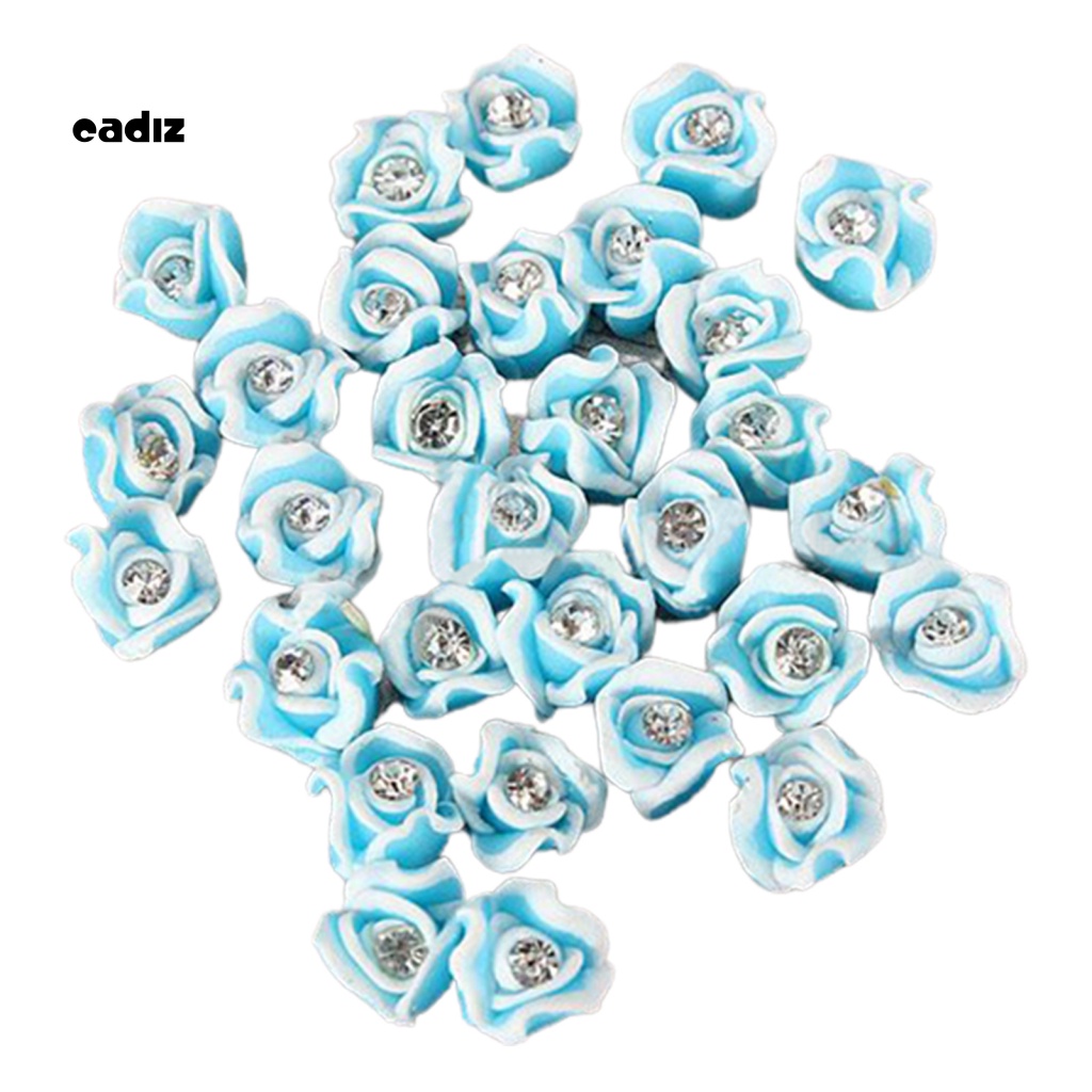 Set 20 Phụ Kiện Trang Trí Móng Nghệ Thuật Hình Hoa Hồng 3D Bằng Gốm Sứ Thời Trang Charms