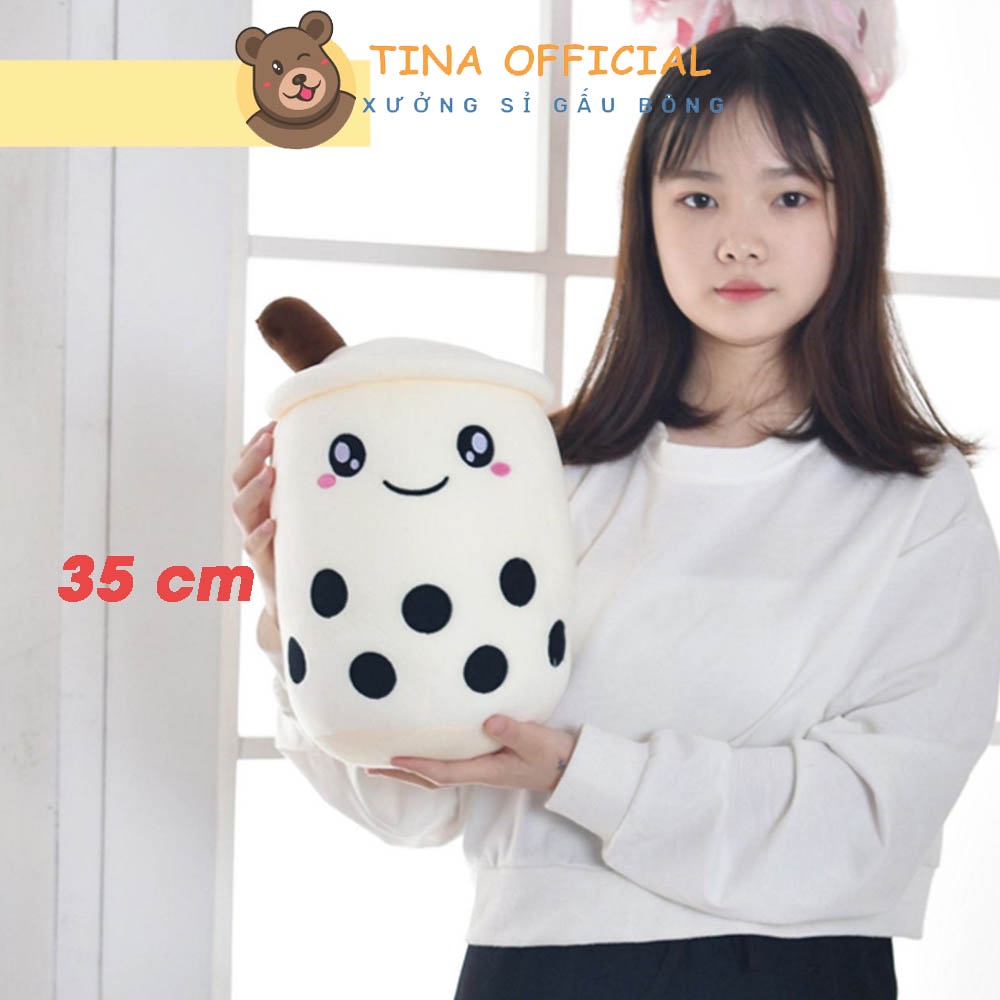 Gấu bông Trà Sữa Baby mini, gối ôm siêu dễ thương, thú nhồi bông nhiều màu 35 cm TINA OFFICIAL