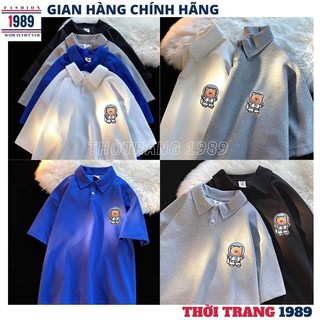 Áo polo unisex có phối logo NKI trước ngực - Áo cổ bẻ chất cotton cá sấu mềm và mát -THỜI TRANG 1989