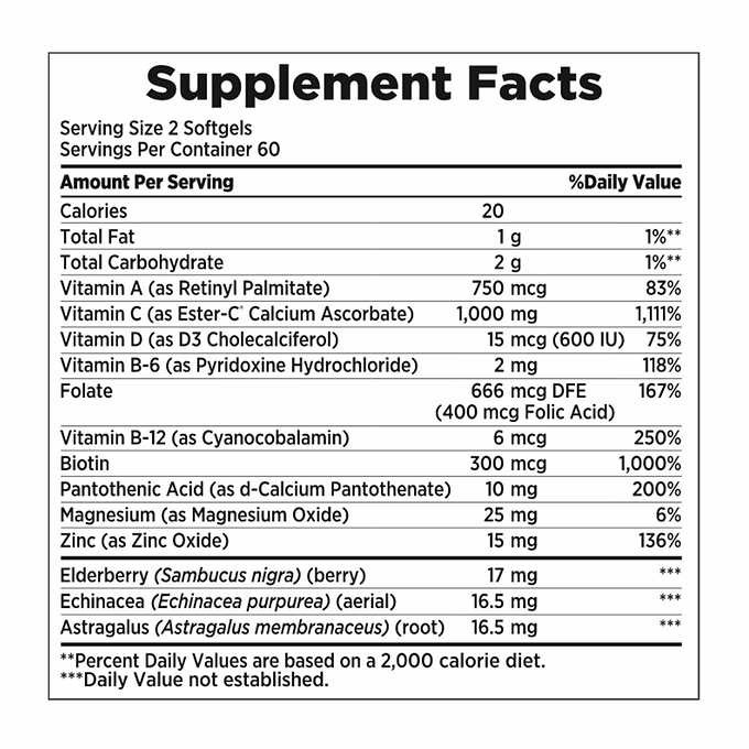 Viên uống hỗ trợ miễn dịch Nature's Bounty Immune 24 Hour+, 120 viên