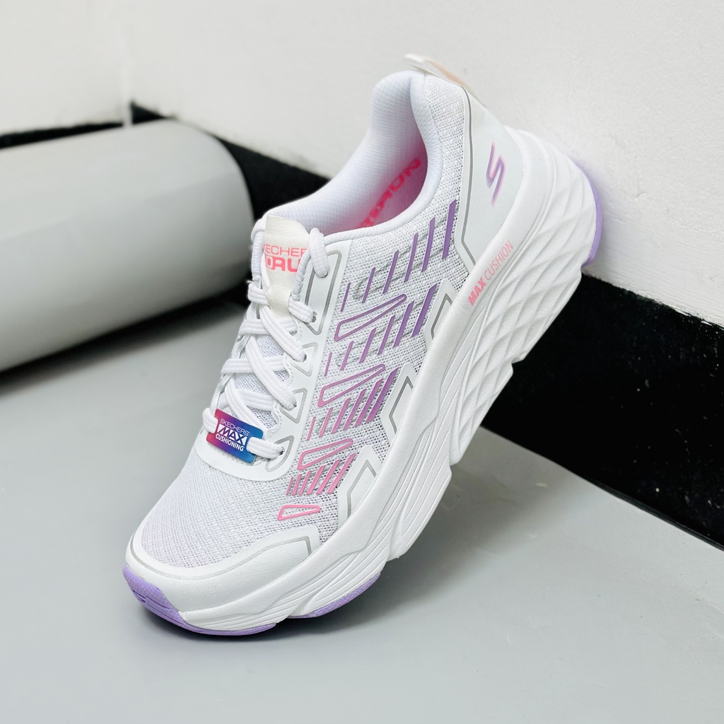 giày skechers max cushioning 128574 chính hãng màu trắng cho nữ