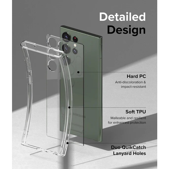 Ốp Lưng Case Dành Cho Samsung Galaxy S23 Ultra Trong Suốt Ringke Fusion  - Hàng Chính Hãng