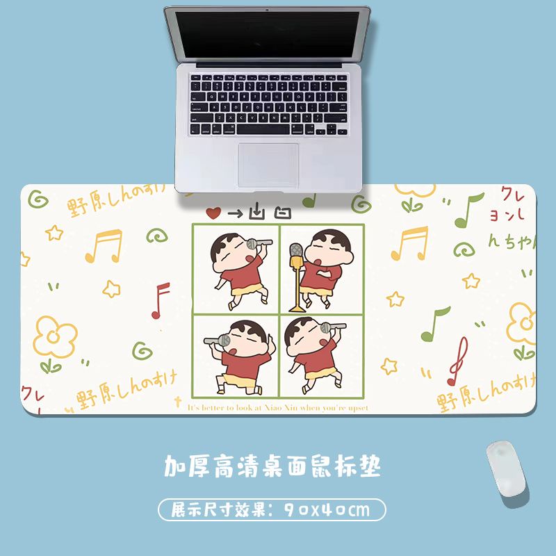 Tấm Lót Chuột Và Bàn Phím Cỡ Lớn Dày Dặn In Hoạt Hình Cậu Bé Bút Chì Shin-Chan Dễ Thương