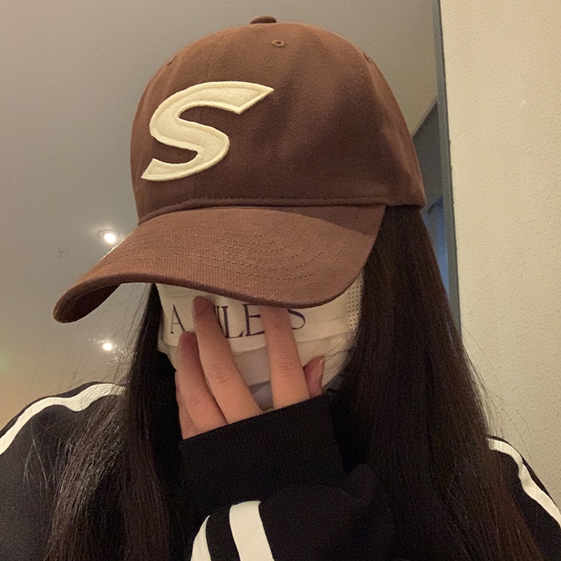 Mũ Lưỡi Trai Màu Đen Thêu Chữ S Phong Cách Thời Trang Dành Cho Nam Và Nữ