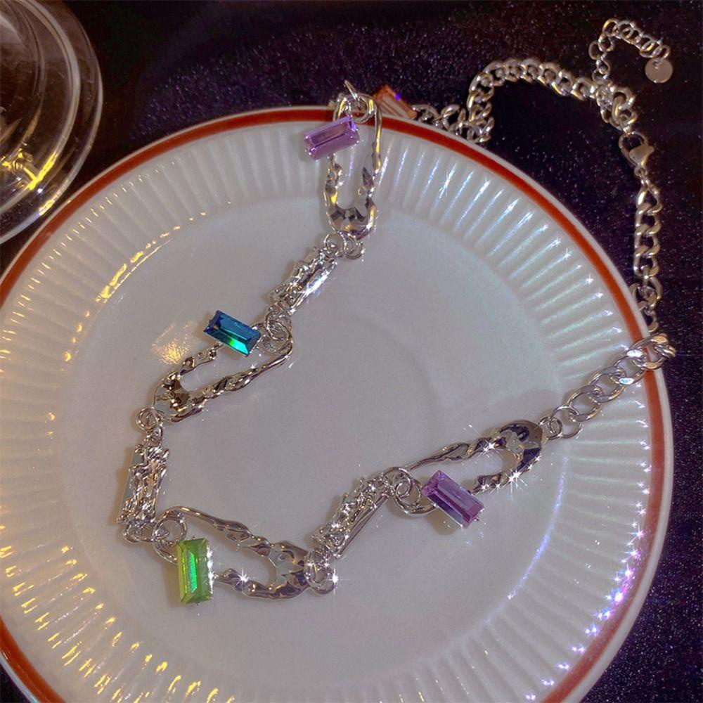 LOMBARD Vòng Cổ Choker Hình Thánh Giá Đính Đá Phong Cách Hàn Quốc Cho Nam