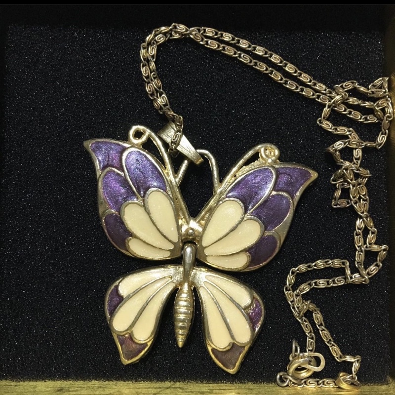 Dây chuyền vintage tím dễ thương nhật bản