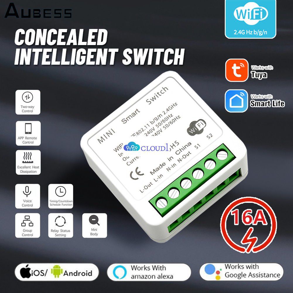 Tuya Công Tắc Mini Thông Minh 16a Công Tắc Thông Minh Tự Làm Công Tắc Wifi 2 Chiều Có Điều Khiển Bằng Giọng Nói Cho Smart Life Cloud1