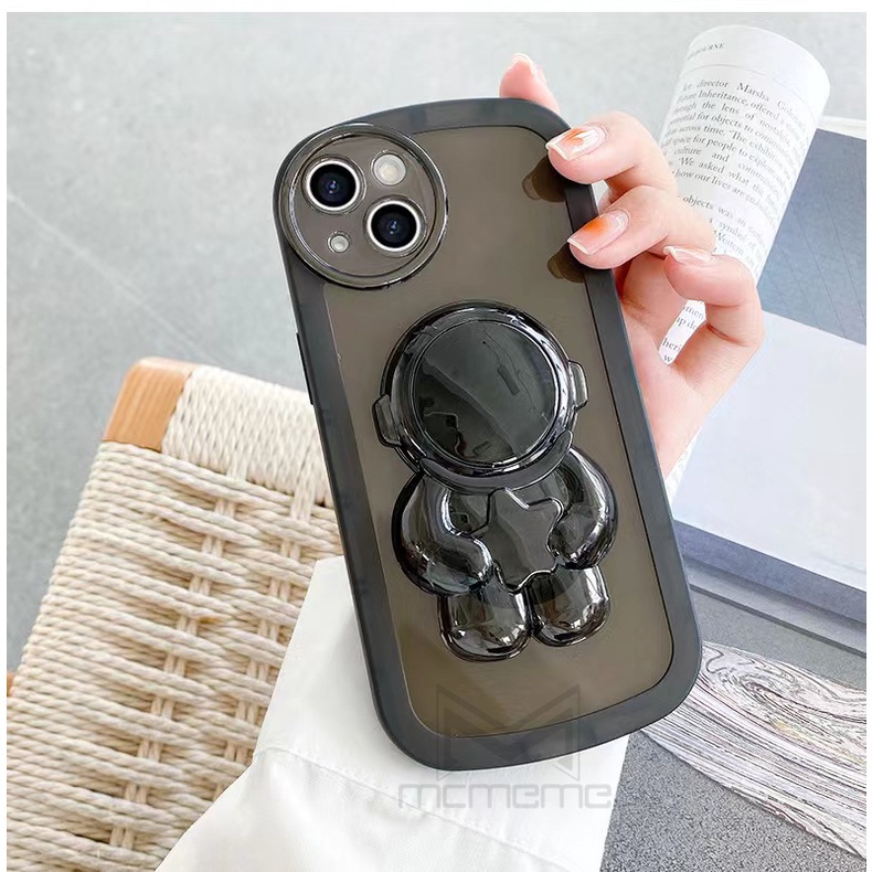Ốp Điện Thoại Silicon Mềm Có Giá Đỡ Hình Phi Hành Gia 3D Dành Cho iPhone 14 Pro Max 12 13 Pro