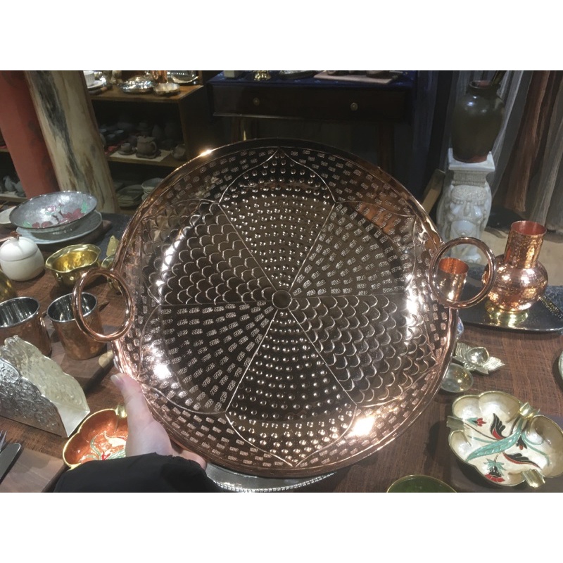 Khay tròn 2 tay cầm