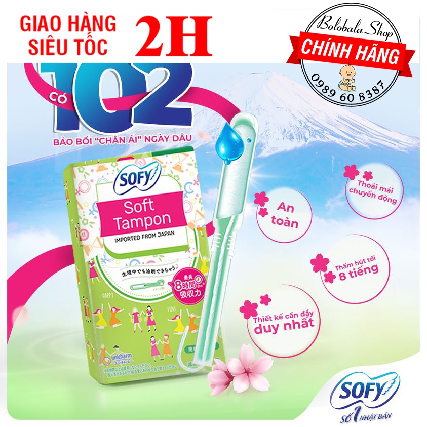 Băng vệ sinh siêu thấm Sofy Soft Tampon Super gói 9 miếng Hàng nhập khẩu