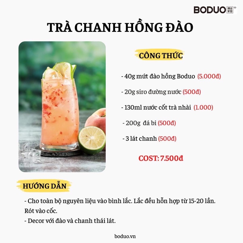 Mứt đào hồng Boduo hộp 900g