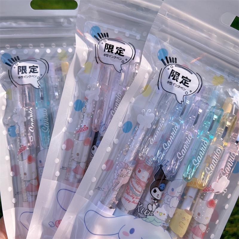 SANRIO Bút Mực Gel Ngòi 0.5Mm Trong Suốt Họa Tiết Hoạt Hình Kulomi Dễ Thương Cho Học Sinh