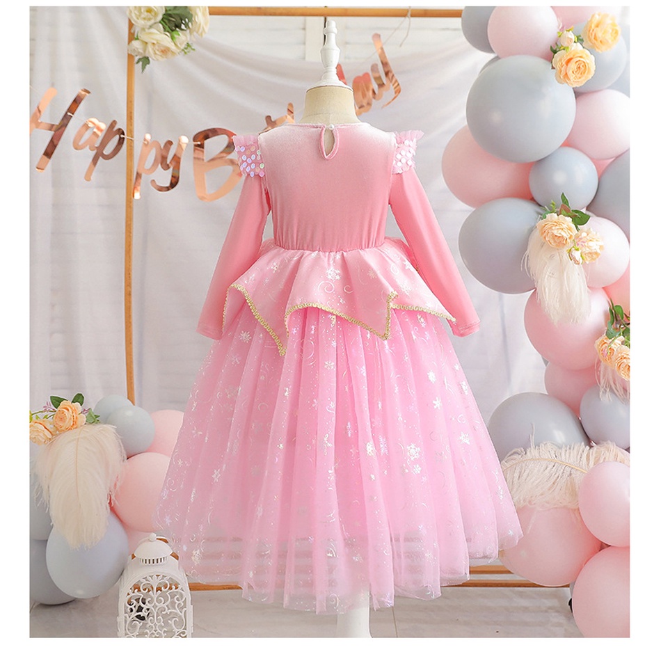 Đầm Hóa Trang Công Chúa Màu Hồng Xinh Xắn Cho Bé Gái