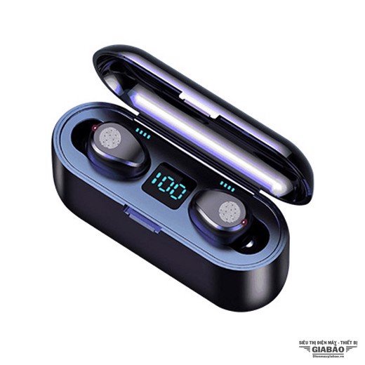 Tai nghe Bluetooth AMOI F9 bản QUỐC TẾ không dây cảm ứng chống nước IPX5, Tích hợp sạc dự phòng 2500mAh, Chính Hãng PKT