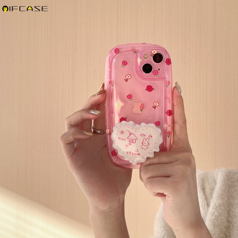 Ốp Điện Thoại Họa Tiết Hoa Tulip Và Thỏ Cho iPhone 14 Plus 14 13 12 11 Pro XS Max XR